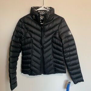 New Nautica Reversible Packable Navy Blue Quilted Puffer Jacket Women Small